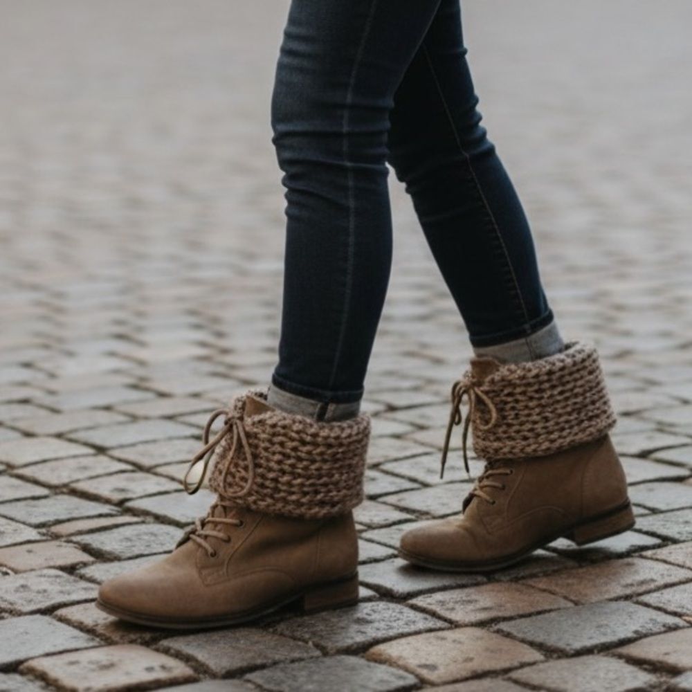 Charlotte Russe Brown Knit Cuff Boots